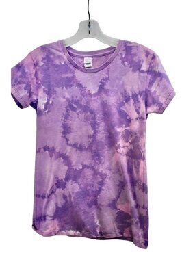 Women's Spectra Purple Custom Bleach Dye T-shirt Size Small